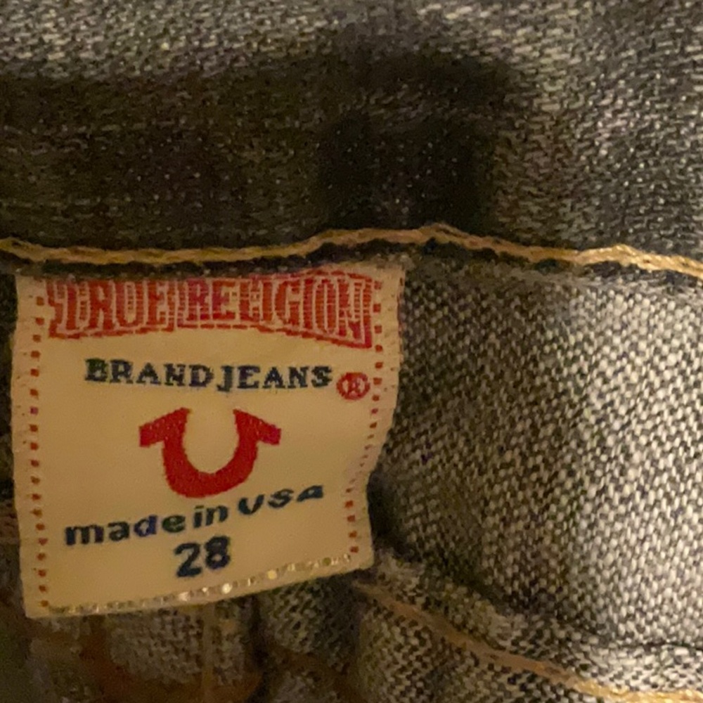True Religion Jeans Grey orange stitching women’s Size 28 - Picture 6 of 11